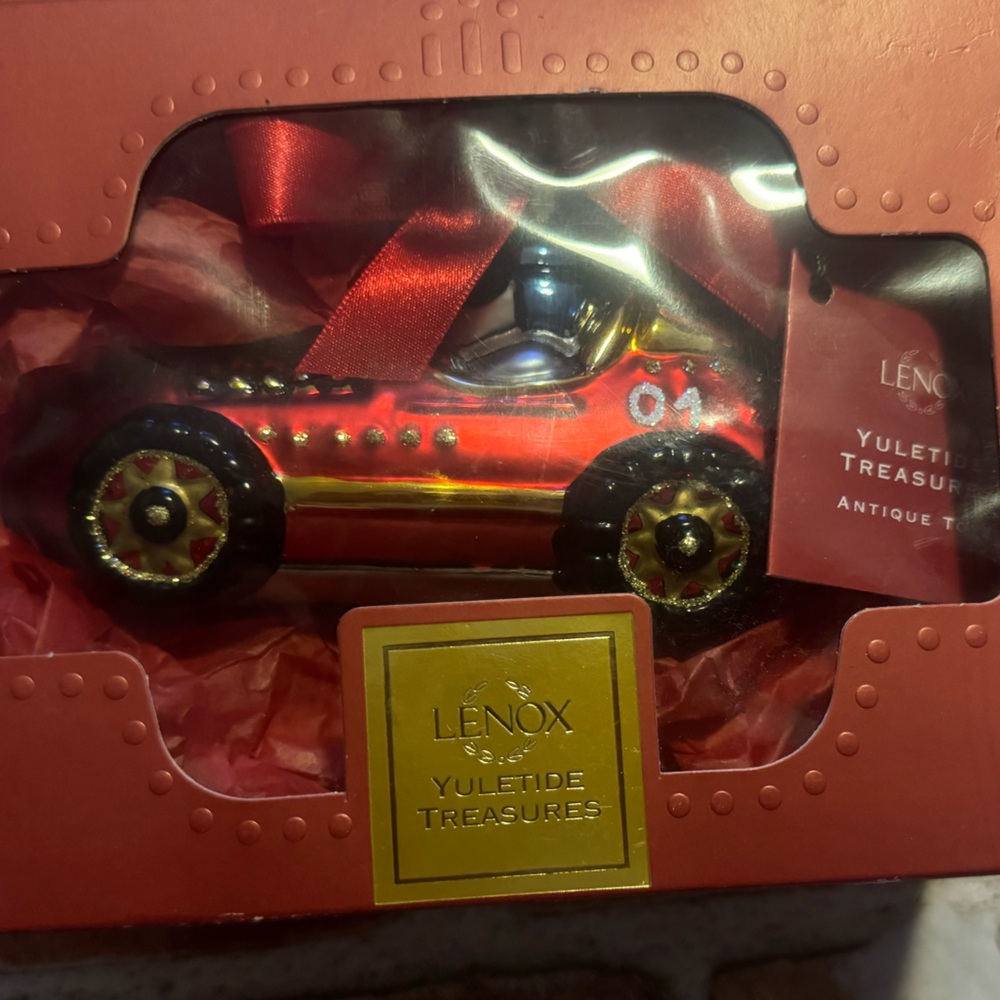 Lenox Christmas Yuletide Treasures Festive Red Car Ornament